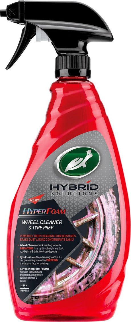 Turtle Wax HS Hyperfoam Radreifenreiniger – schnell reagierende Formel – frischt Felgen auf – löst Bremsstaub, Straßenschmutz und leichte Eisenablagerungen – 680 ml