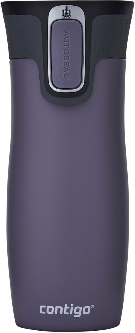 Contigo West Loop Autoseal Thermosbecher, 470 ml Edelstahl-Isolierbecher – Pflaume – Kaffeebecher-to-go, auslaufsicherer Becher-to-go mit leicht zu reinigendem Deckel, hält bis zu 5 Stunden warm