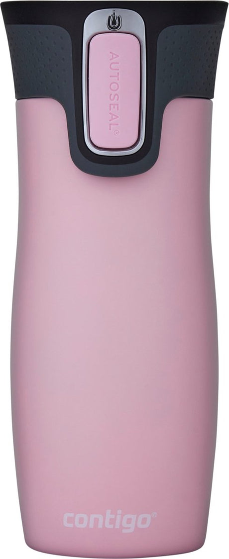 Contigo West Loop Autoseal Thermosbecher, Edelstahl-Isolierbecher, Kaffeebecher-to-go, BPA-frei, auslaufsicherer Becher-to-go mit leicht zu reinigendem Deckel, hält bis zu 5 Stunden warm, 470 ml | tausendjähriges Rosa