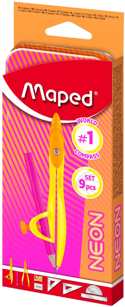 Maped office maped passerdoos study neon, 9-delig