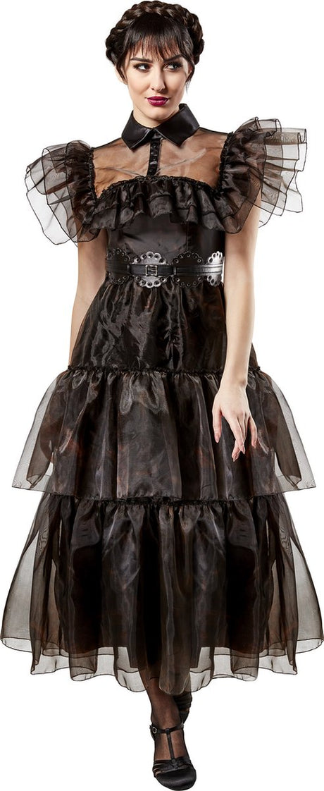 Rubies France Rubys – Mittwochs-Ballkleid für Erwachsene (Größe M) – Karneval – Mittwochs-Addams-Kostüm – Mittwochskleid
