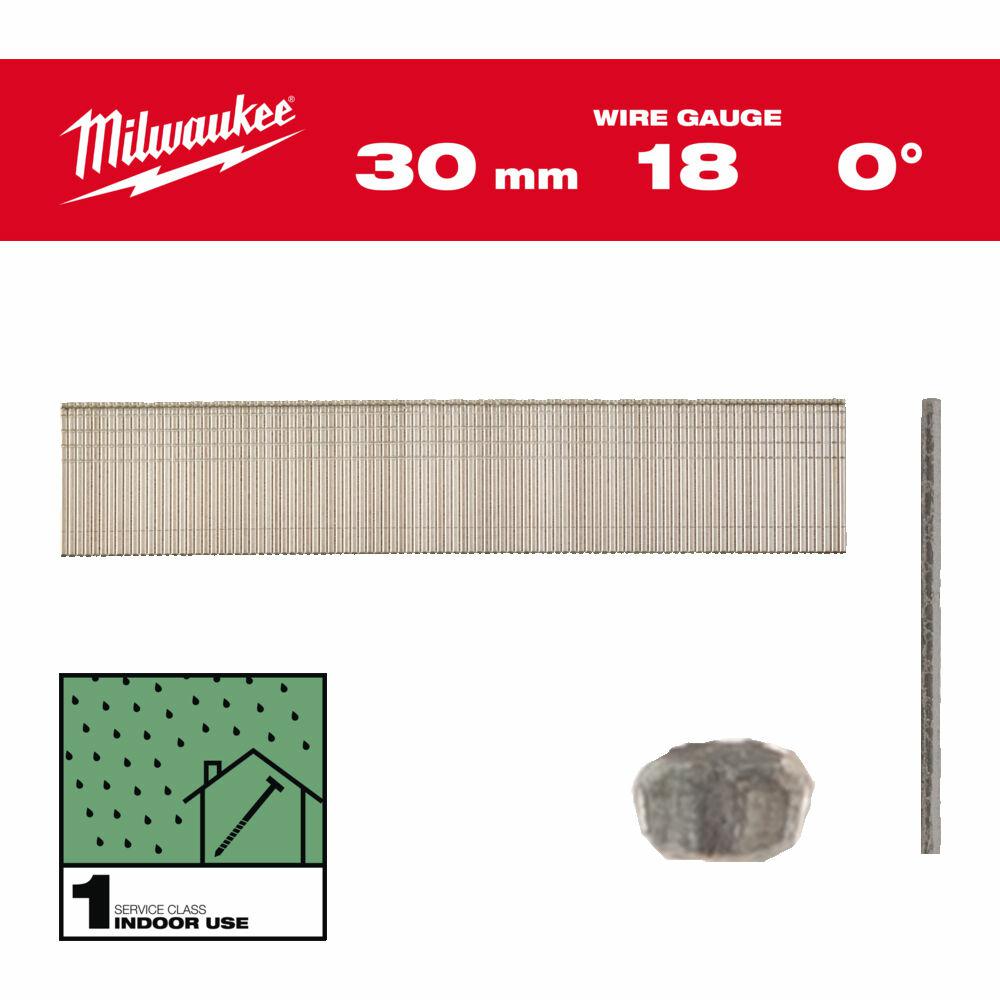 Milwaukee styfts 18g 30mm 5000szt. - m18fn18gs