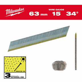 Milwaukee eindplaten, 15g, hoofdtype d 63mm inox to m18 cn15ga 2200szt.