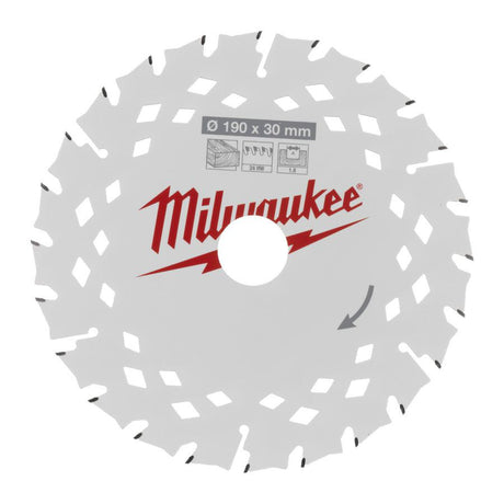 Milwaukee rondzaag 190x30x1,8x24z hout - snel snijden csb p in