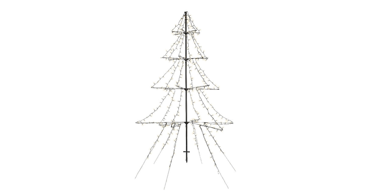 Led light-up cl tw tree out black warm white 200cm-1200l