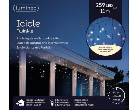 Lumineo Eiszapfenleuchte 11 mtr warmweiß 259l