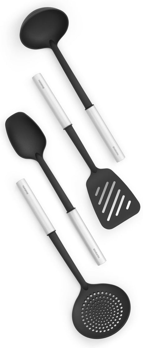 Brabantia Profil-Küchengeschirr-Set – 4-teilig – antihaftbeschichtet – Edelstahl