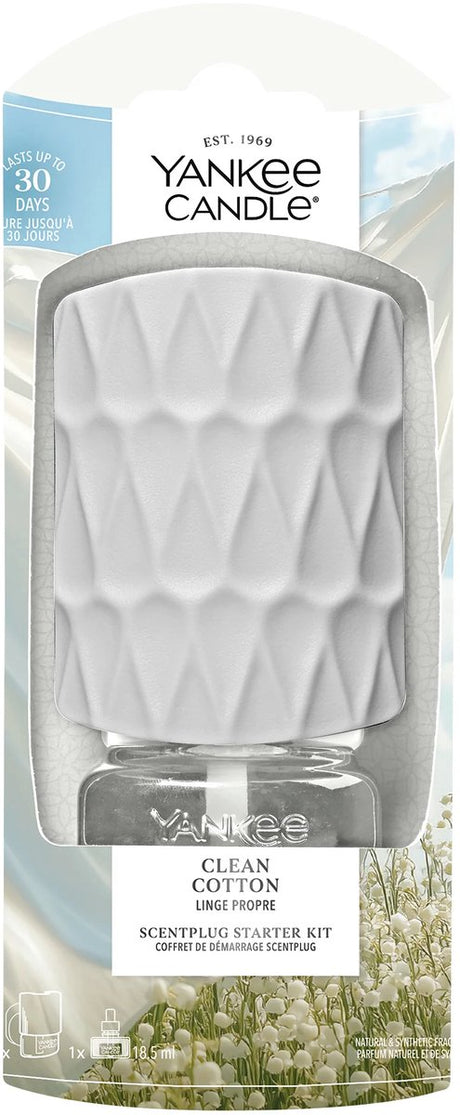 Yankee Candle – saubere Baumwolle – Starter-Set für elektrischen Diffusor