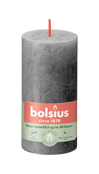 Bolsius Bolsius Stubbares glänzen 8 St rustikale 100x50 mm Sturmgrau