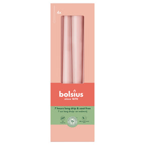Bolsius gotische kaarsen misty pink ø24x245 mm 7 uur (8x 4 stuks)