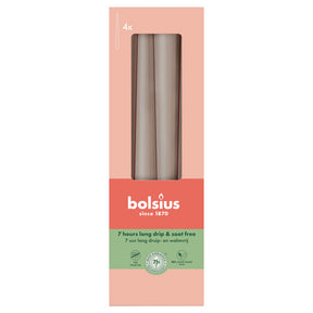Bolsius gotische kaarsen light taupe ø24x245 mm 7 uur (8x 4 stuks)