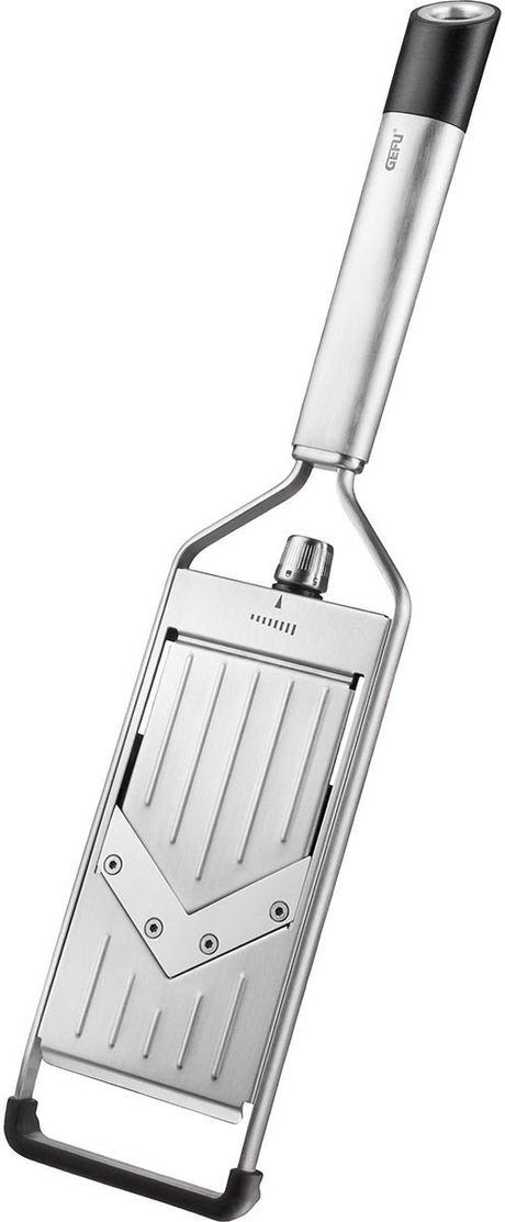 Gefu Primeline V-Mandoline – verstellbarer Gemüsehobel 0–5 mm – V-Klinge aus Edelstahl – spülmaschinenfest