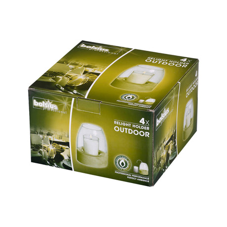 Bolsius relight houder outdoor ø80×150 mm (4 stuks)