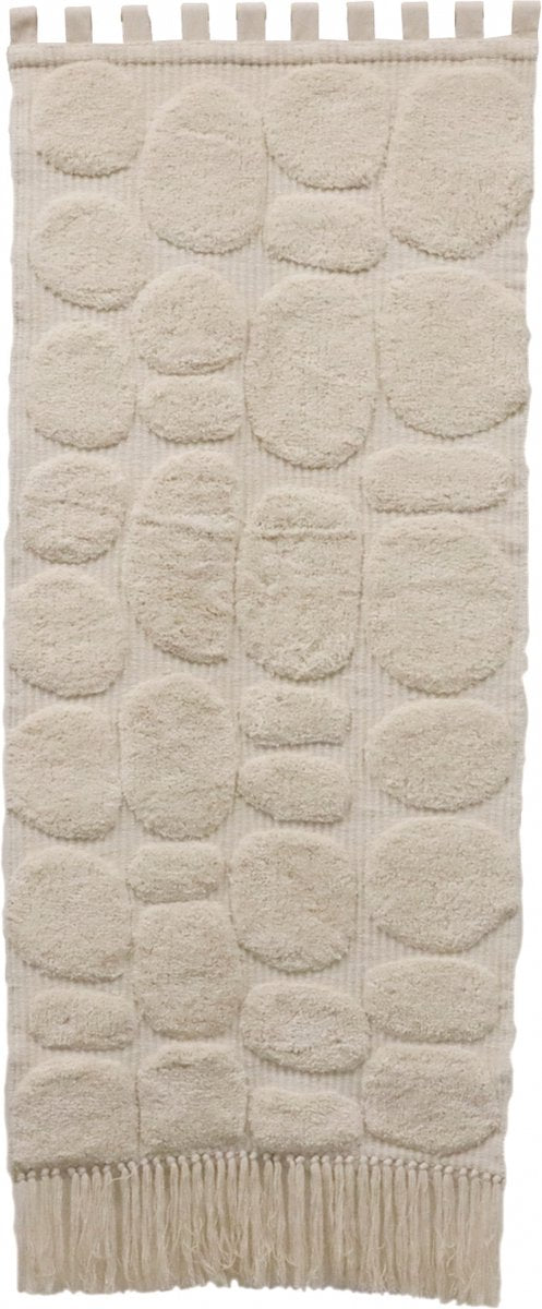 Hd collection wall plaque irregular blocks cotton ivory 77x2x180cm
