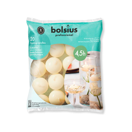 Bolsius prof Schwimmkerzen Elfenbein (20 Stück)