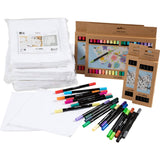 Creativ Company Group Set Tischset selbst bemalen, Größe 42x42 cm, Strichstärke 2,3 + 3,6 mm, verschiedene Farben, 60 Stück, 1 Box