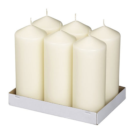 Bolsius stompkaars ivoor ø78×198 mm 96 uur (6 stuks)