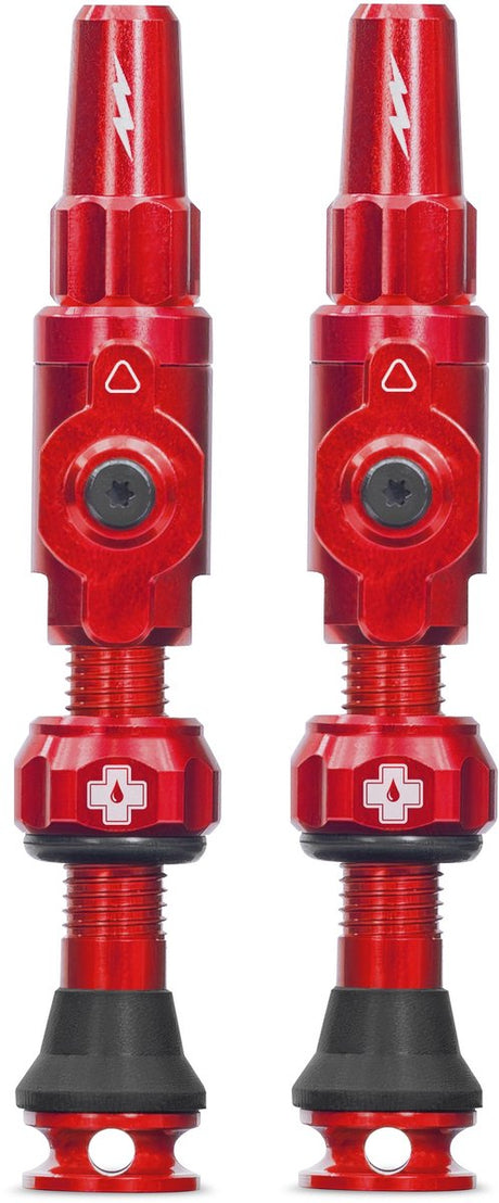 Muc-off Tubeless-Ventil Big Bore Lite Medium Red Französisches Presta-Ventil 35 mm