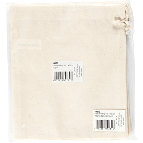 Kreativunternehmen https: www.cchobby.nl fabric-bag-size-21x25-cm-110-gr-light-natural-5-piece-1-box