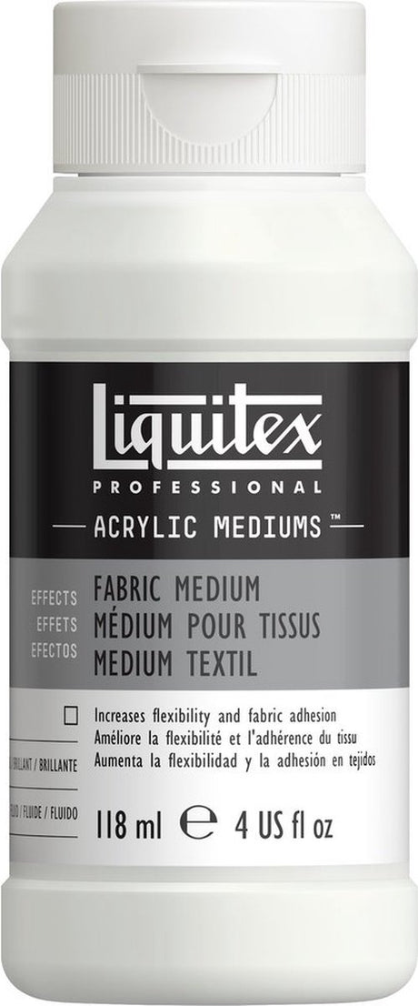 Liquitex 126804 professionelles Textilmedium 118 ml – Acrylmedium für Textilien, flexible und langlebige Farben