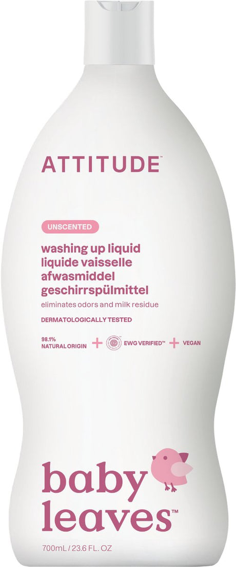 Attitude - baby leaves washing up liquid unscented (9x)