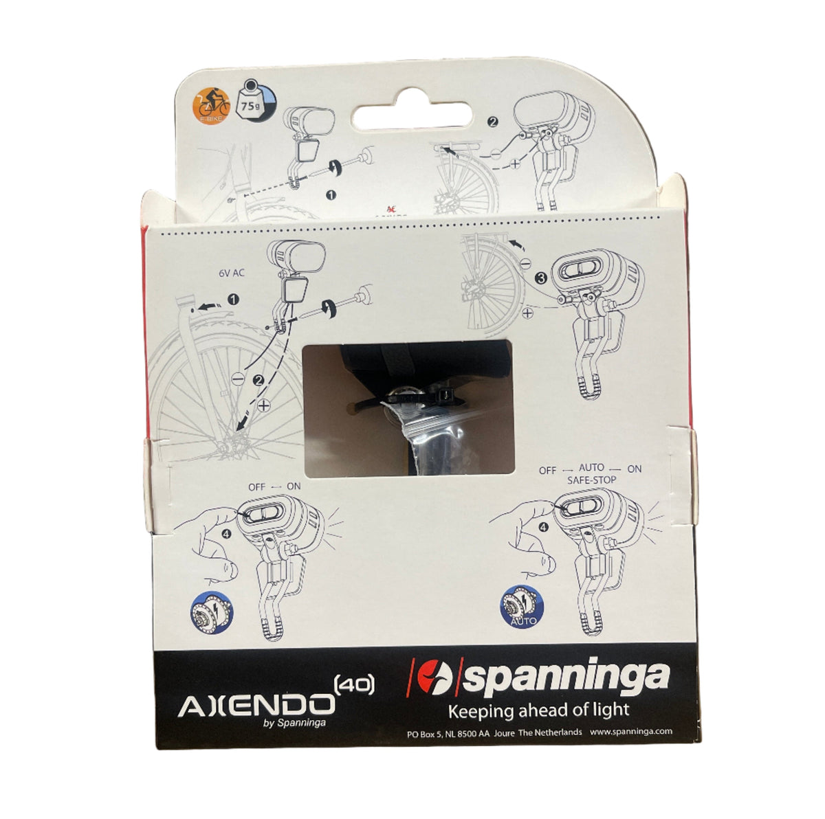 Spanninga Scheinwerfer Axendo 40 xe E-Bike 6V-36V