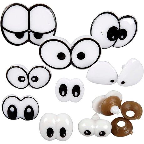Creativ Company lustige Augen, Größe 2-3 cm, 9 Teile, 1 Box