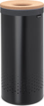 Brabantia wasmand - met deksel - 35 l - matt black kurken deksel