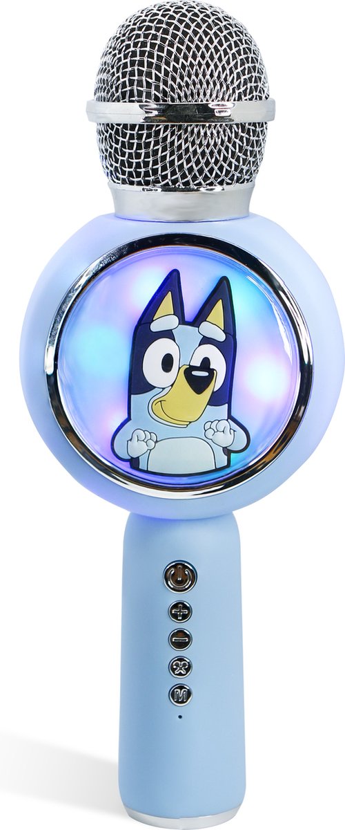 OTL Technologies Bluey – kabelloses Karaoke-Mikrofon für Kinder – beleuchtetes LED-Display – Lautsprecher – Sprachverzerrung