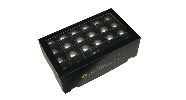 W b. 48 glassballs cap silver mat 40 mm