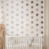 Noordwand Wallpaper Kinder @ Home Superstar Silber und Weiß