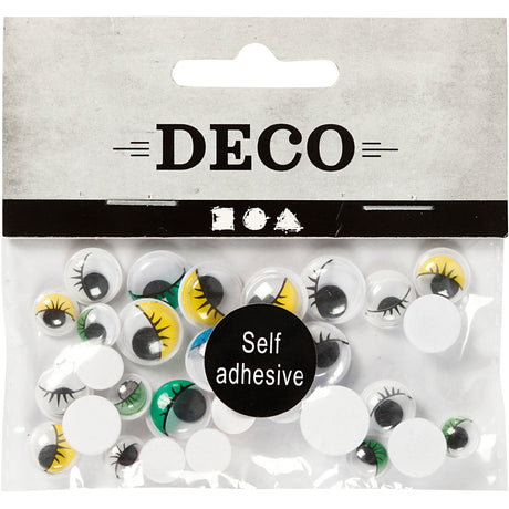 Creativ Company Kulleraugen, selbstklebend, D 8-12 mm, 30 div. 1 Box