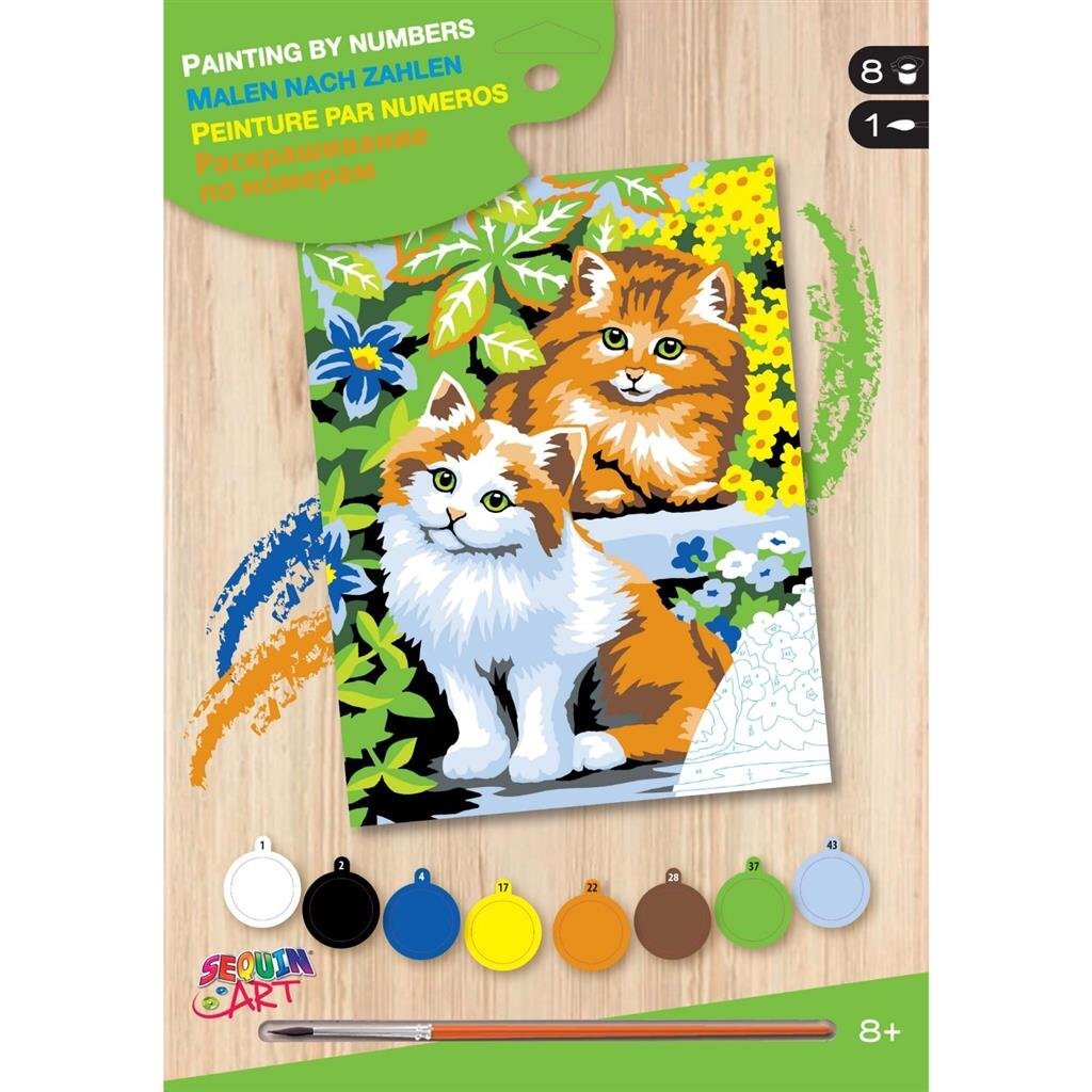 Pailletten-Kunstmalen nach Zahlen Kätzchen