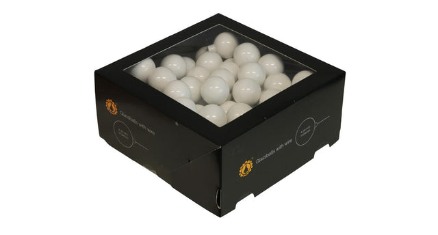 W b. 72 glassballs wire white opal 30 mm