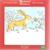 8 kerstkaart+envelop raad eens konijn me