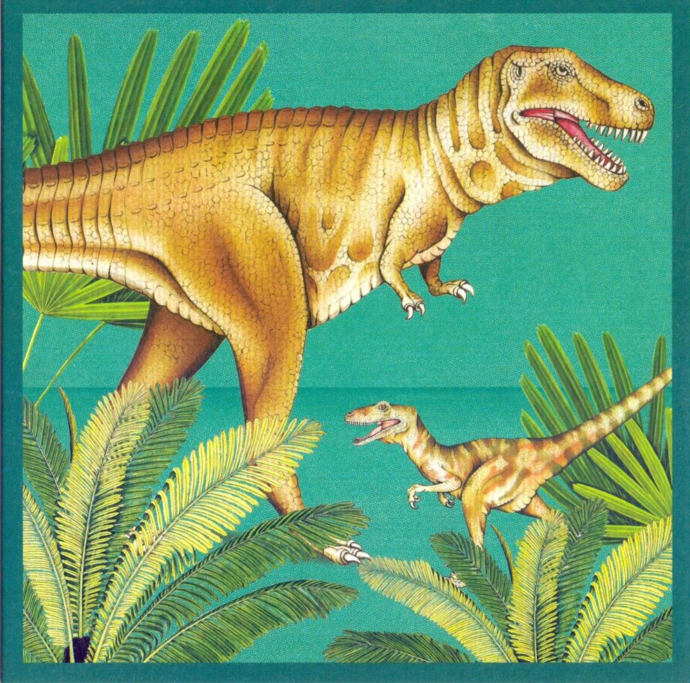 Karte+Umschlag Tyrannosaurus. 16x16 cm