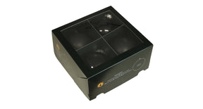 W b. 4 glassballs cap black 100 mm