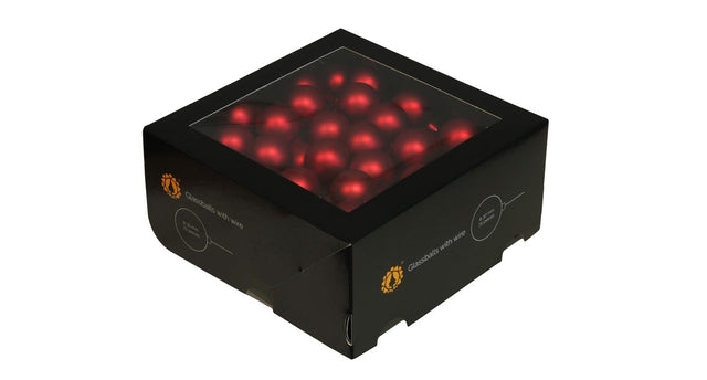 W b. 72 glassballs wire red mat 30 mm