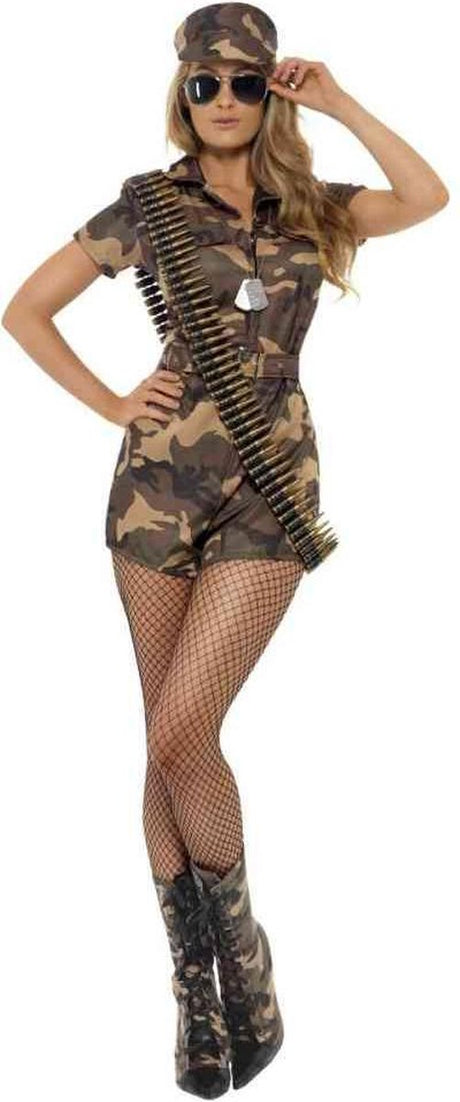 Smiffys sexy Army-Outfit Army-Girl-Kostüm – Größe S (36–38)