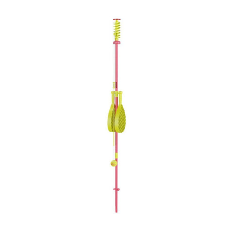 Mookie Toys Swingball Classic – Tennispfosten mit All-Surface-Basis – mit Schlägerhalter-Erdspieß – rot-gelb