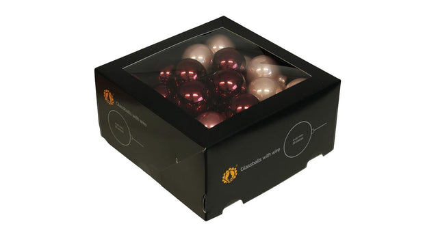 W b. 36 glassballs wire wild blossom 40 mm