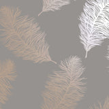 Niederländische Wandverkleidung Tapete faderne Federgrau und Rosé Golden Colored