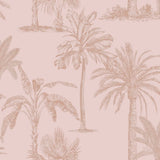 Niederländische Wandverkleidung Niederländische Wandverkauftpaper tropische Bäume rosa