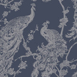Niederländische Wandverkleidung Niederländische Wandverkauftapete Peacock Marine Blau und Silberfarbe