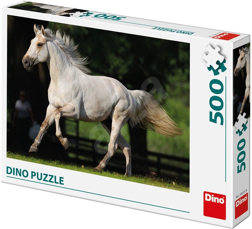 Dinotoys Dino-Puzzle - Weißes Pferd auf der Wiese - 500 Teile