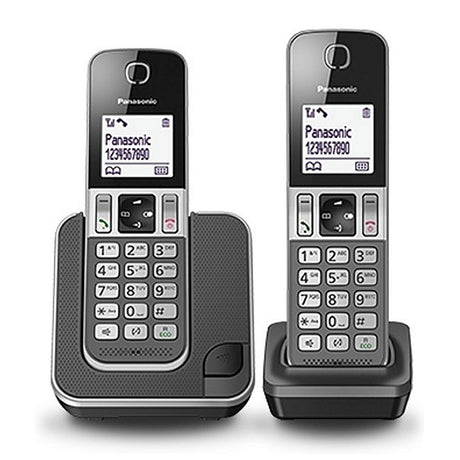 Panasonic kx-tgd312nlg Telefone 2 Stück schwarz grau