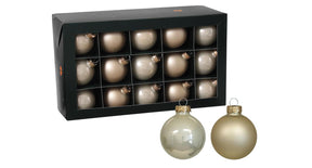 W b. 30 glassballs cap champagne combi 57 mm