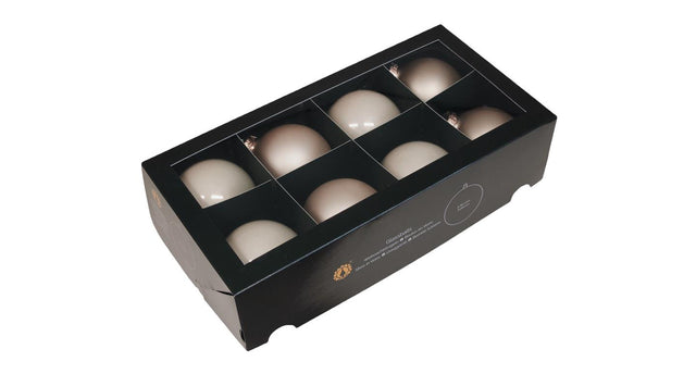 W b. 8 glassballs cap champagne combi 80 mm