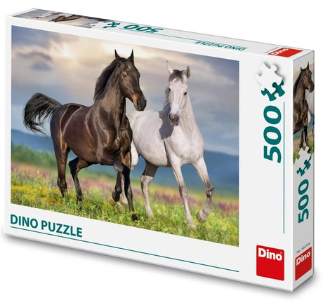 Dinotoys Dino-Puzzle mit 2 liebevollen Pferden – 500 Teile