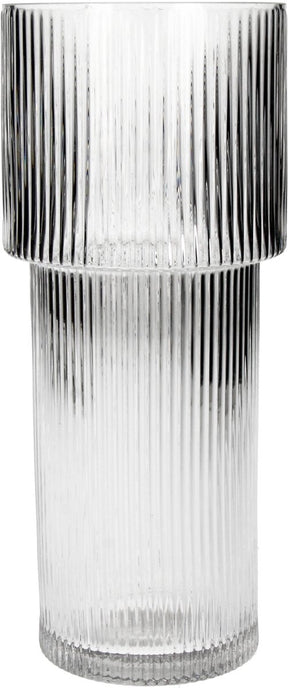 Hd collection vaas stripe glas 10.5x10.5x24.5cm